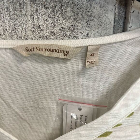 Soft Surroundings Ladies Size XS White/Green Flowers - Picture 4 of 6
